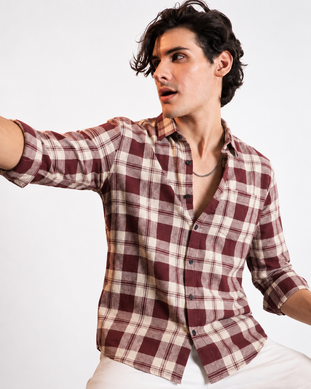 Cotton Blend Full sleeves Shirt- Checked