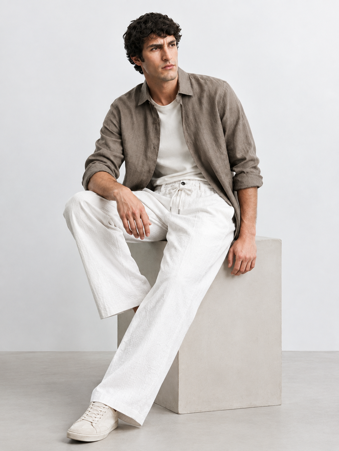 Linen Textured trouser and shirt -Full Set