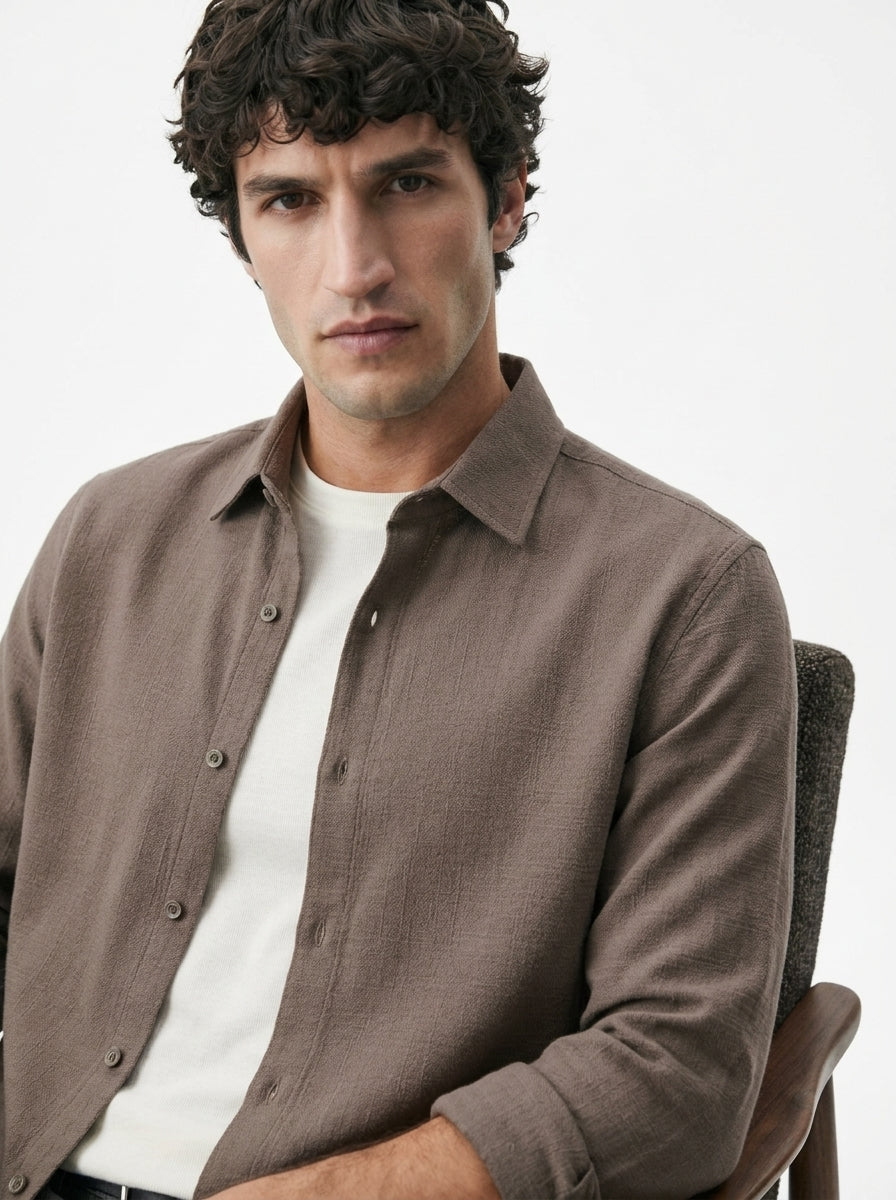 Linen Textured trouser and shirt -Combo