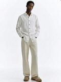 White - Linen Blend Full sleeves Shirt