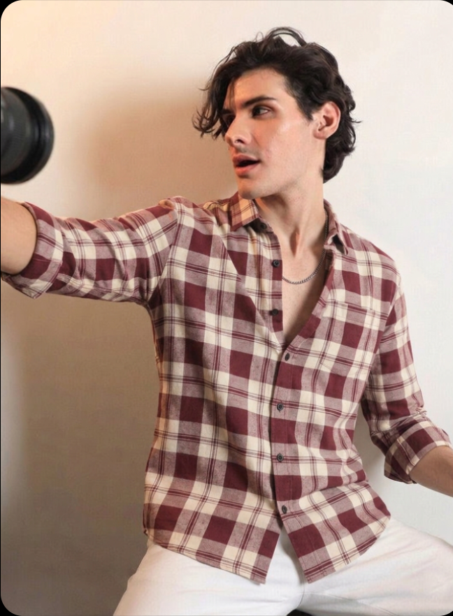 Cotton Blend Full sleeves Shirt- Checked