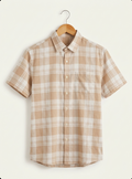 Cotton Blend Half sleeves Shirt- Checked
