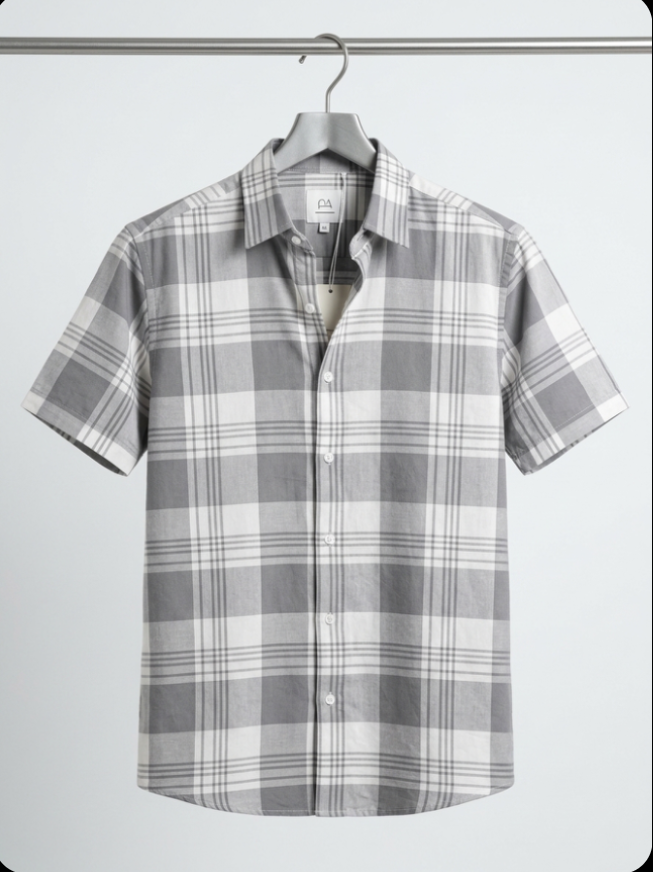 Cotton Blend Half sleeves Shirt- Checked
