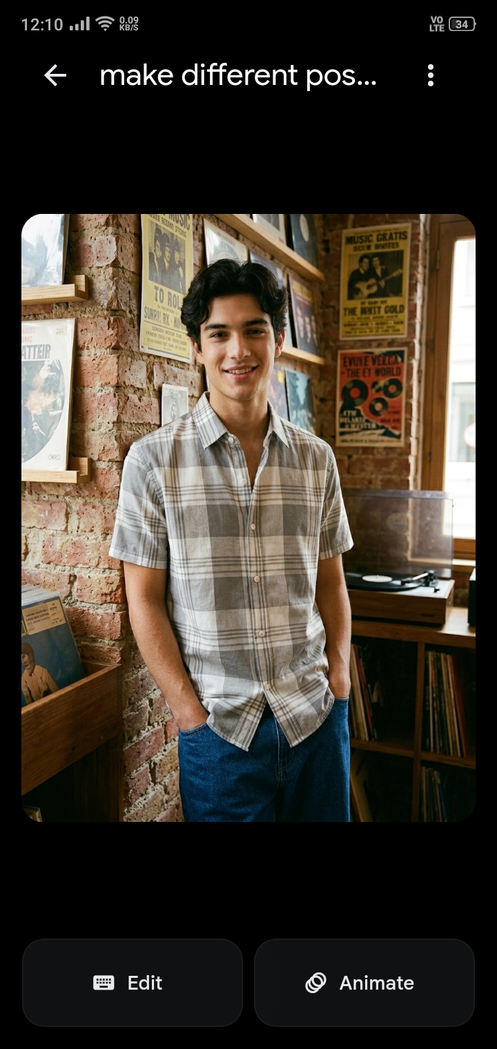 Cotton Blend Half sleeves Shirt- Checked