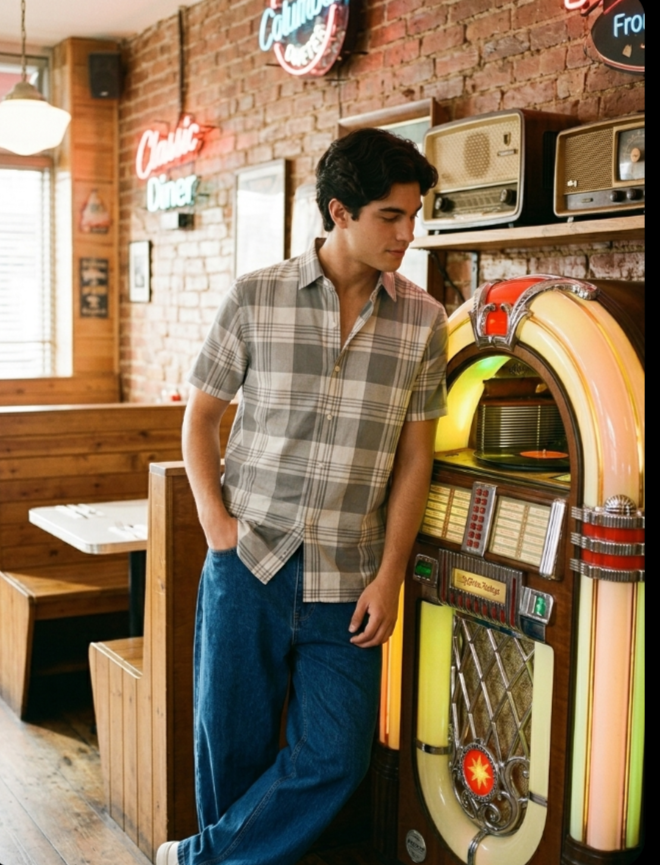 Cotton Blend Half sleeves Shirt- Checked