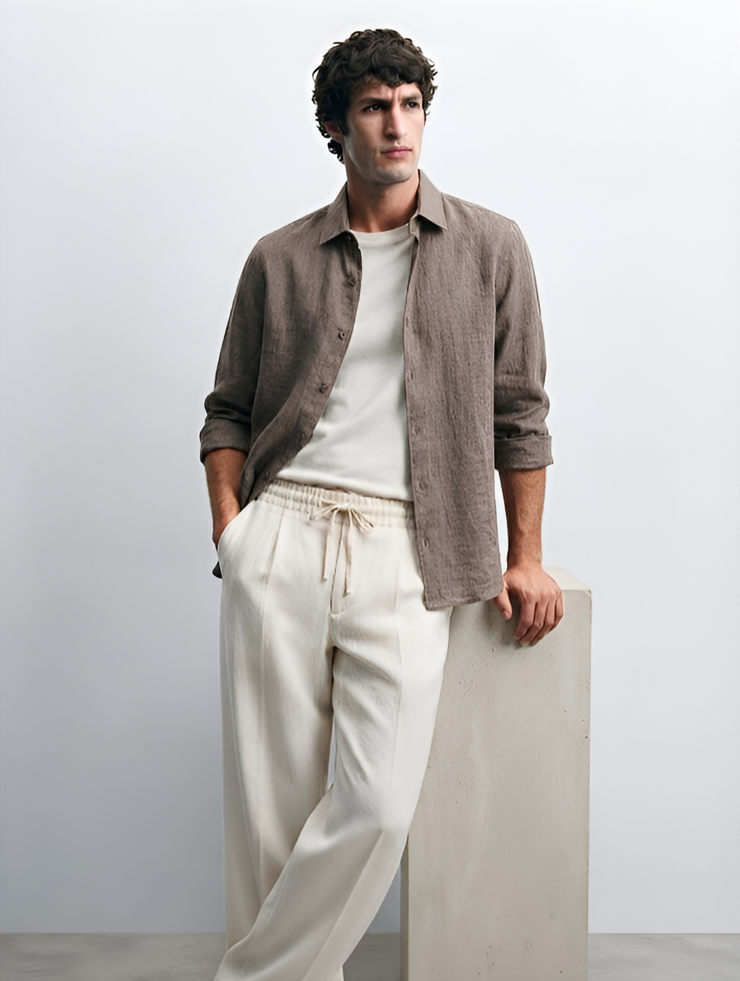 Linen Textured trouser and shirt -Combo