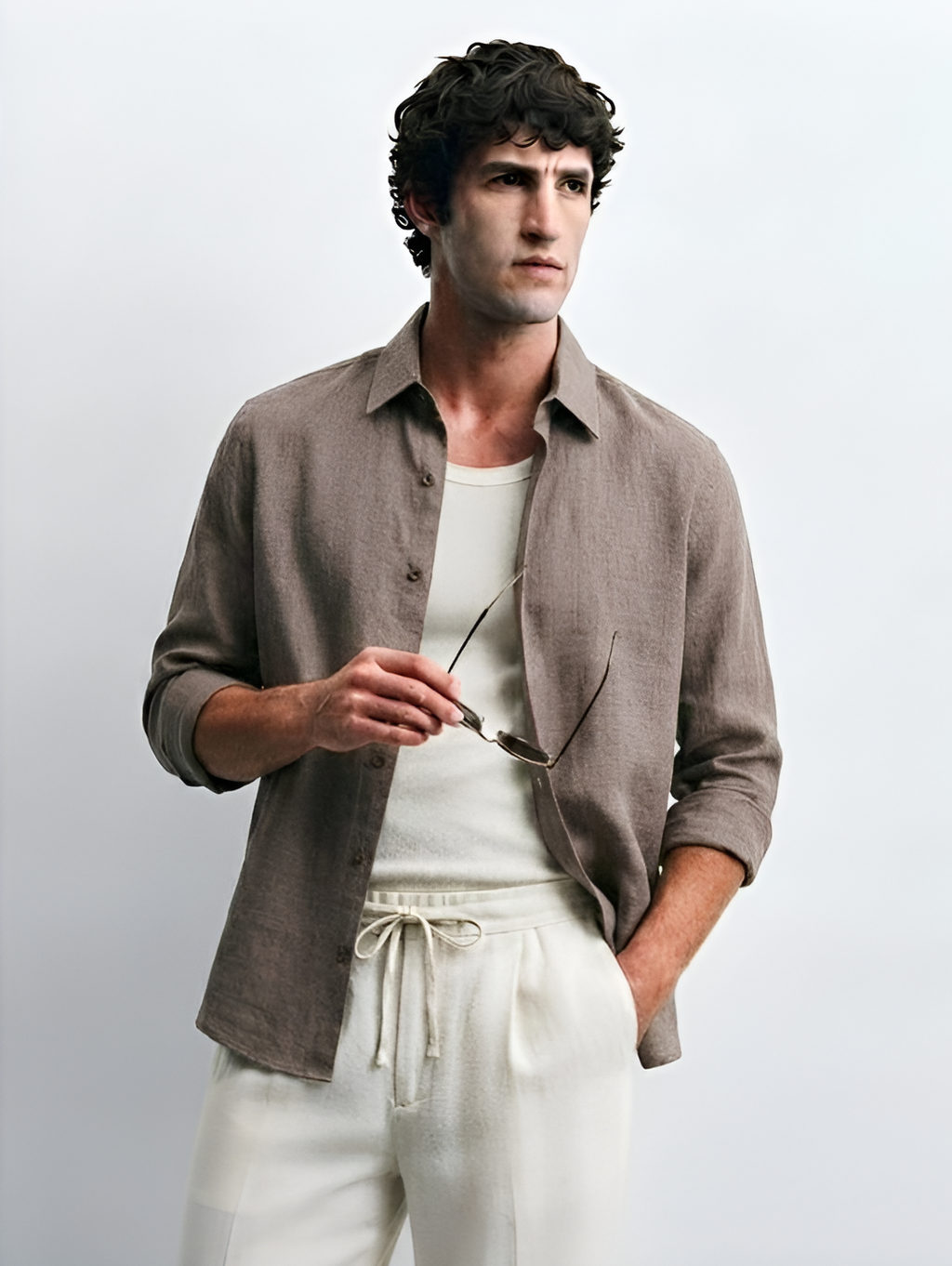 Linen Textured trouser and shirt -Combo