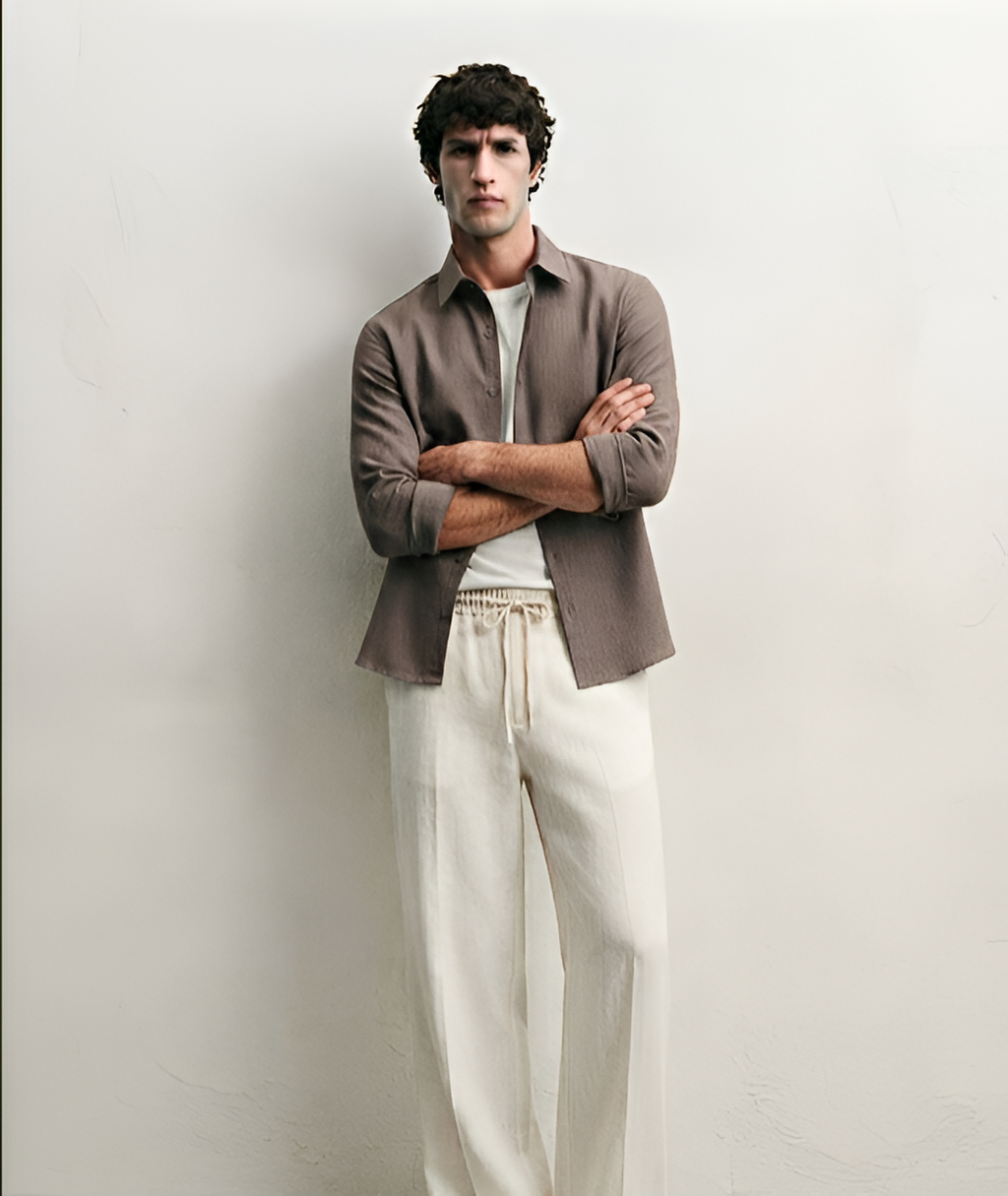 Linen Textured trouser and shirt -Combo